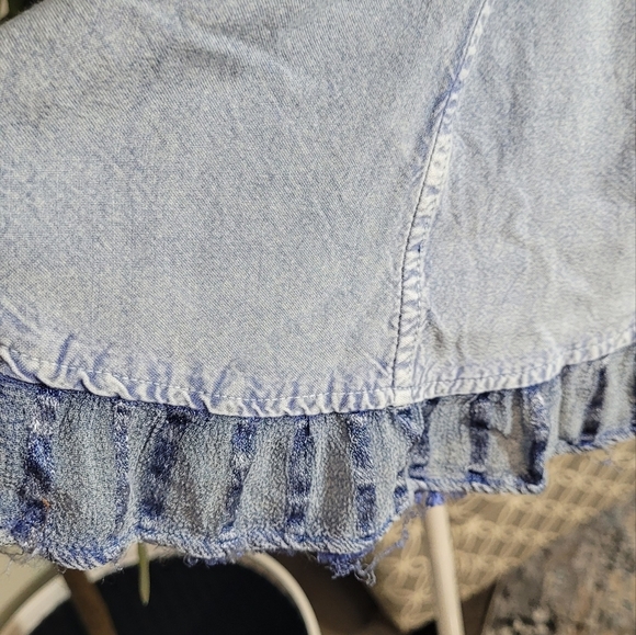 Coline Boho Button Down Ruffled Embroidered Viscose Top XXL - Picture 7 of 7